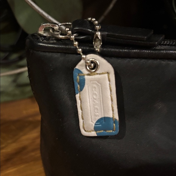 Coach Vintage Black Nylon Cosmetic Pouch with Blue Leather Creed - Picture 3 of 8